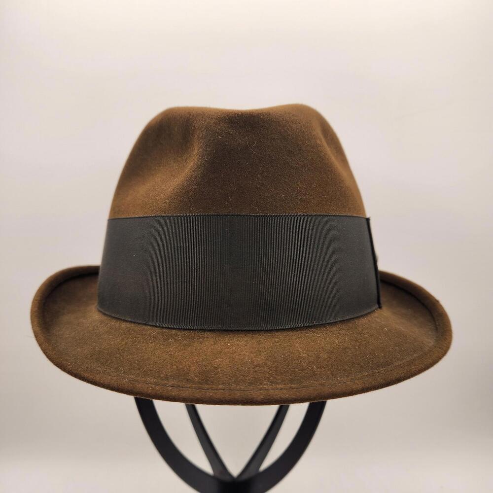 Vintage Dobbs Fifth Avenue Brown Felt Wide Band Fedora‎